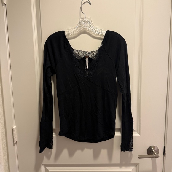 FREE PEOPLE Lace Trim Top - Picture 1 of 7